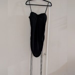 ELH Studio Black Dress with Ruched Design Baddie